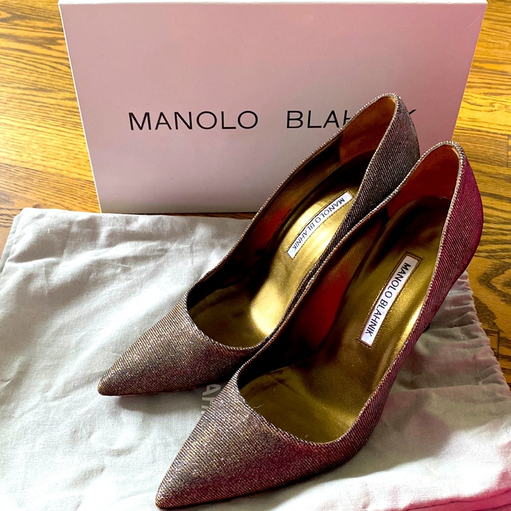 Manolo Blahnik Picturn grey/multi fabric *Authentic*
